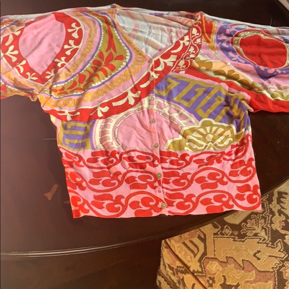 Olivia M. Multicolor Open Shoulder Sweater